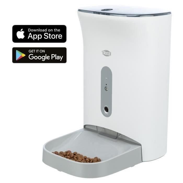 TRIXIE Dispensador automático de alimentos TX8 Smart 2.0 - 4,5L - 24×38×19 cm - Blanco