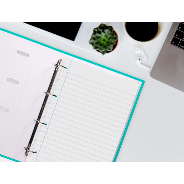 Liderpapel Recambio A4 100 Hojas 60gr Pauta 5ª 2.5mm con Margen 4 Taladros 8