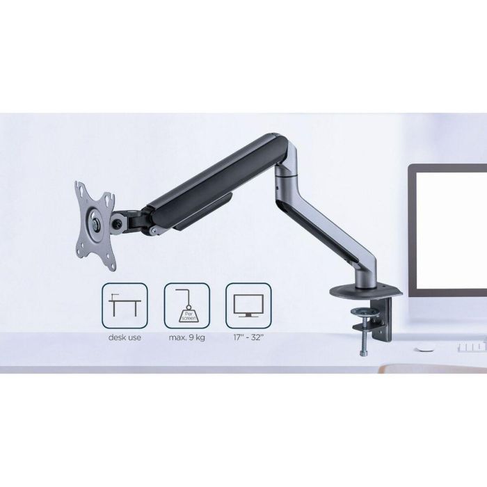 Gembird MA-DA1-05 Soporte de monitor de escritorio con brazo único, VESA, 32" (81.3 cm), 2-9 kg, Resortes de gas, Gris 4
