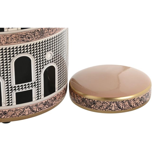 DKD Home Decor Jing door Tibor Item Home Porcelana Multicolor Blanco Dorado Melocoton 20 x 25 x 20 cm 1