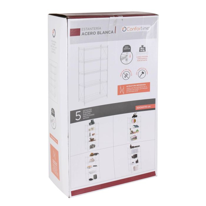 Confortime Estantería de Metal 5 Niveles 52 x 34 x 110 cm (2 Unidades) 5