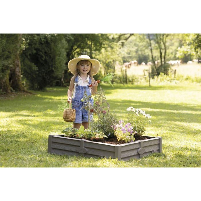 Smoby Bac Square Garden 2 en 1: Patch de vegetales de arena y cuadrado - 76x76cm - Tarpaulina fundada suministrada 3