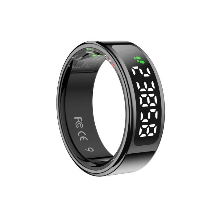 KÖR MAU Anillo Inteligente Rastreador de Actividad LESR01K09 LED IPX8 Negro Acero Inoxidable Monitor Corazón Oxígeno Estrés