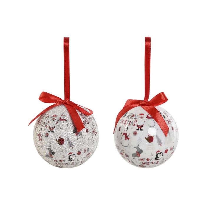 Bola Decoracion Navidad Tradicional DKD Home Decor Blanco Rojo 21.5 x 8.5 x 25 cm Set de 7 1