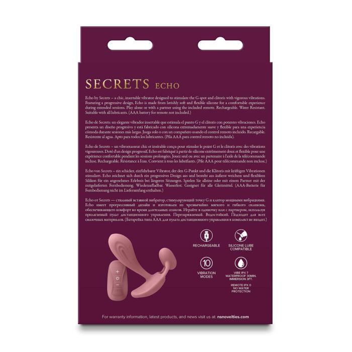 Plug Vibrador Anal NS Novelties Secrets Rosa 2