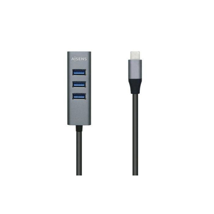 AISENS HUB USB 3.1 USB-C, USB-C/M-4xTIPO A/H, GRIS, 15cm AISENS HUB USB 3.1 USB-C, USB-C/M-4xTIPO A/H, GRIS, 15cm