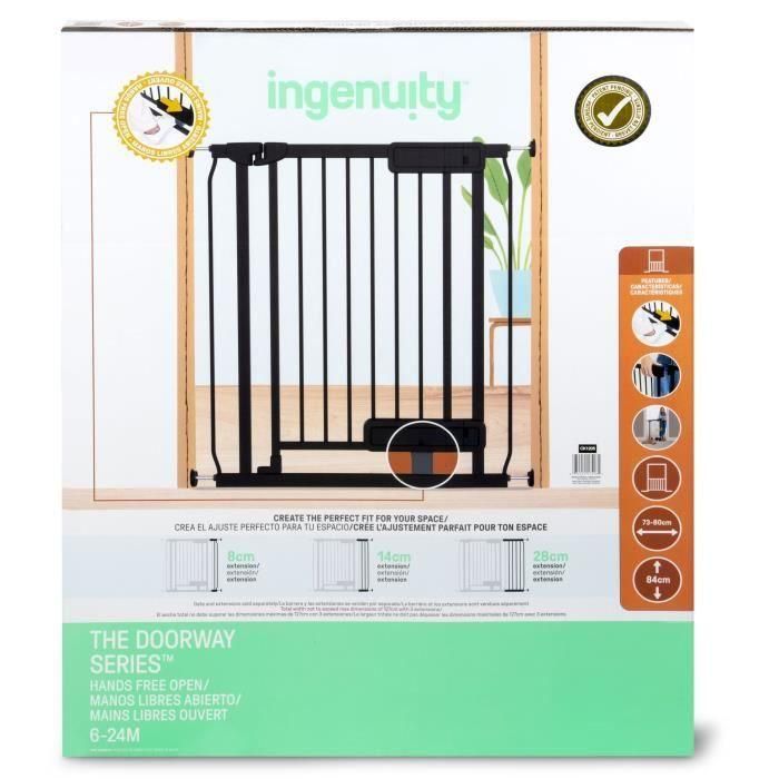 INGENUITY - Barrera de seguridad para escaleras para niños y mascotas, apertura con mano o pie, 84cm de alto, ancho entre 73 y 80 cm 2 INGENUITY - Barrera de seguridad para escaleras para niños y mascotas, apertura con mano o pie, 84cm de alto, ancho entre 73 y 80 cm 2