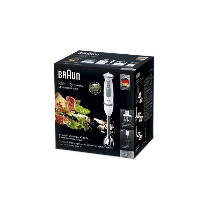 BATIDORA BRAUN MINIPIMER 5 VARIO MQ 5035 SAUCE BLANCA - 750W - 13500RPM - VASO - PICADORA 500ML - VARILLAS DE ACERO 2