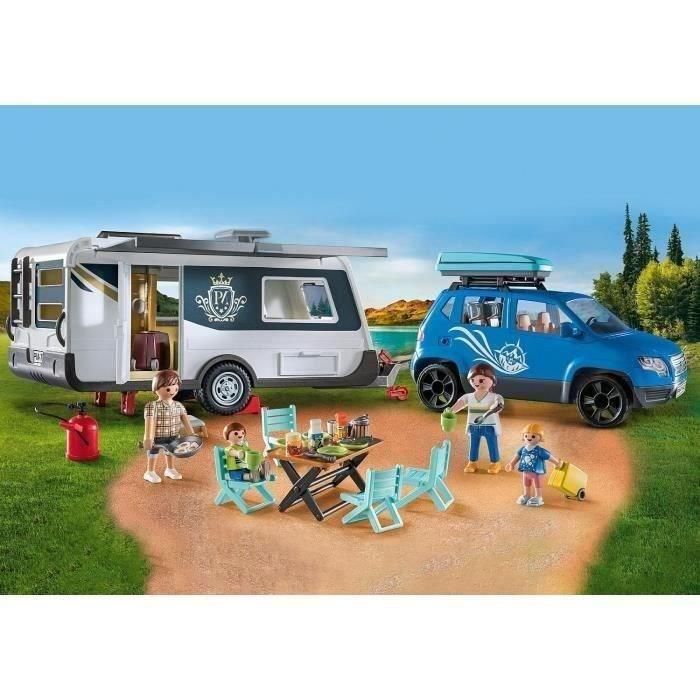 PLAYMOBIL 71423 Familia con coche y caravana - Contiene 3 personajes, muebles y muchos accesorios. 1 PLAYMOBIL 71423 Familia con coche y caravana - Contiene 3 personajes, muebles y muchos accesorios. 1