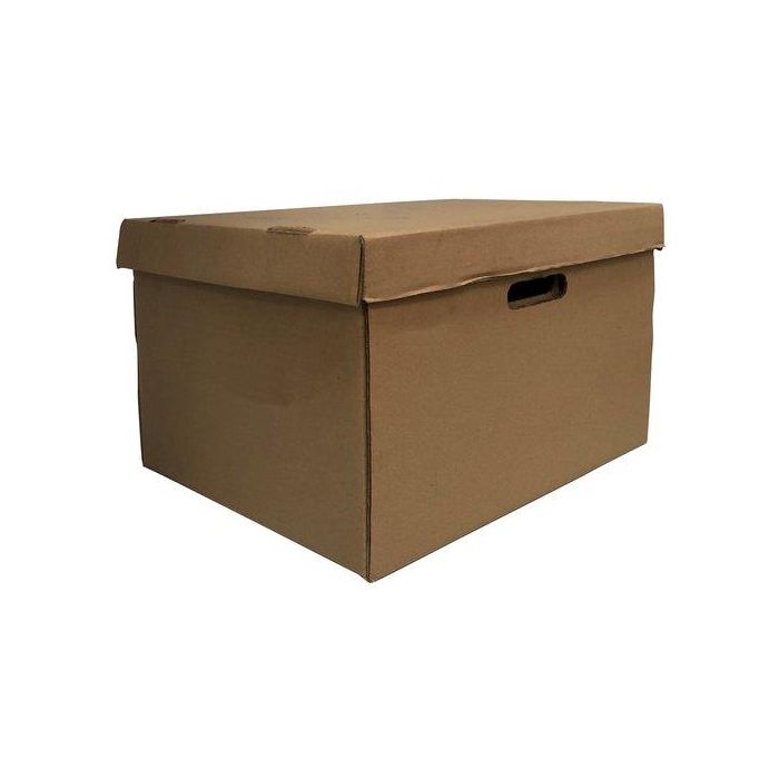 Contenedor De Archivos Olef Itqueda (L: 412 X An: 383 X Al: 273Mm) Kraft Para 4 Archivadores Tamaño Fº Con Tapa