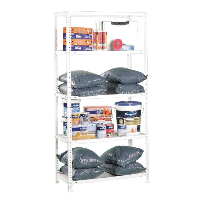 Simon Rack Comfort 5/400 Kit estantería metálica blanco - 5 estantes, 100kg/nivel, 900x400x1800mm 1 Simon Rack Comfort 5/400 Kit estantería metálica blanco - 5 estantes, 100kg/nivel, 900x400x1800mm 1