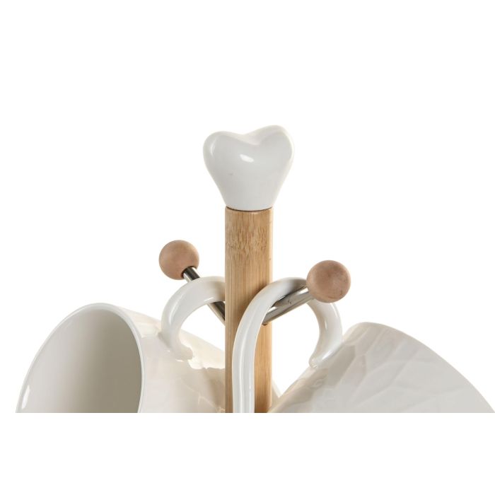 Taza Mug Home ESPRIT Blanco Natural Con relieve 350 ml 1