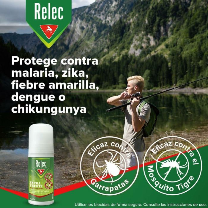 Relec Extra Fuerte Roll-On Antimosquitos 50 ml con DEET 50%, protección 12 horas, lavanda y geraniol 2