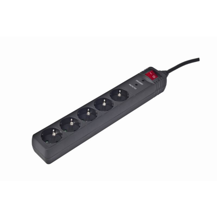 GEMBIRD Base Múltiple SPG5-C-5 con Protección contra Sobretensiones, 1.5 m, 5 Tomas AC, Negro GEMBIRD Base Múltiple SPG5-C-5 con Protección contra Sobretensiones, 1.5 m, 5 Tomas AC, Negro