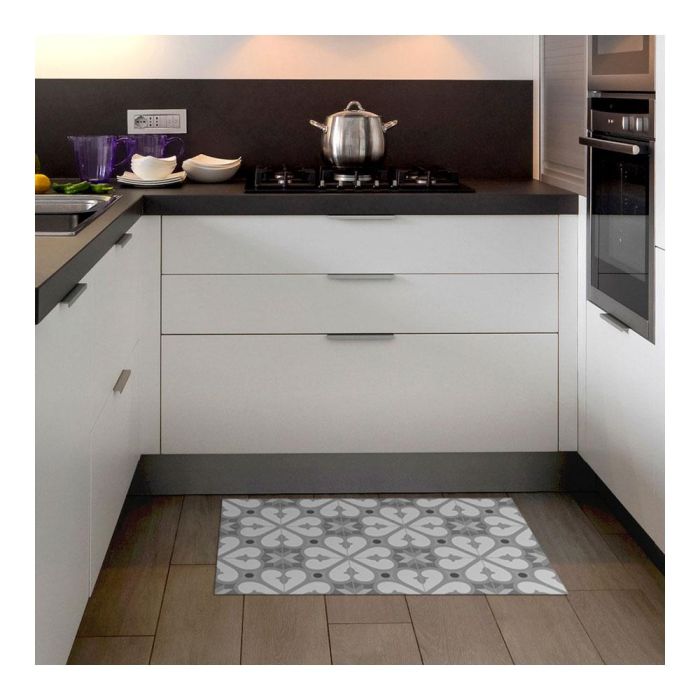 Croma Collection Alfombra vinílica Bcn 45x75 cm, PVC, antideslizante, gris estampado 2