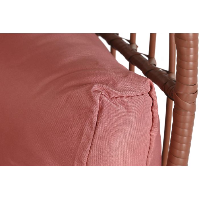 DKD Home Decor Sillón Terraza Jardín de Ratan Sintético con Cojines, Desmontable, Terracota Blanco, 71x147x99 cm 3