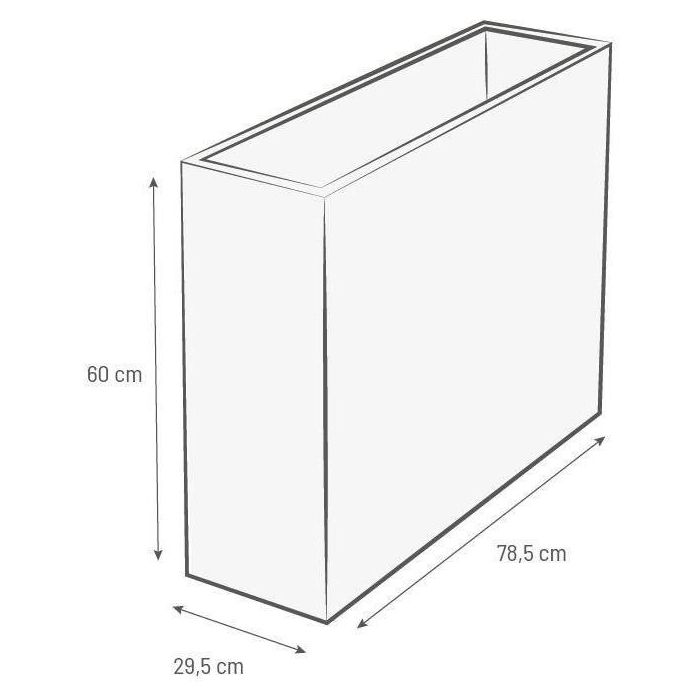 EDA PLASTIQUE Jardinera Muret Loft Graphit 78.5x29.5x60 cm - 46 L - Doble Pared - Retención Agua - Anti-UV - Blanco Encalado 1 EDA PLASTIQUE Jardinera Muret Loft Graphit 78.5x29.5x60 cm - 46 L - Doble Pared - Retención Agua - Anti-UV - Blanco Encalado 1