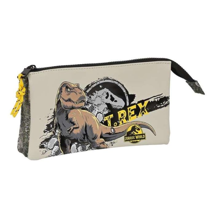 Portatodo Triple Jurassic World Warning Gris 22 x 12 x 3 cm Portatodo Triple Jurassic World Warning Gris 22 x 12 x 3 cm