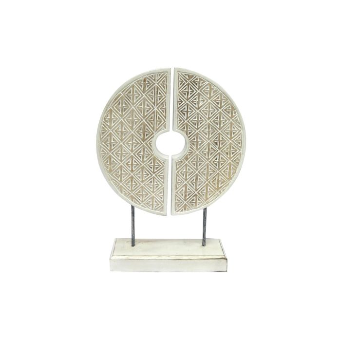 DKD Home Decor Decoración Balinés Círculo Blanco de Madera Albasia y Hierro | 12 cm Largo x 56.5 cm Alto x 41 cm Ancho 0 DKD Home Decor Decoración Balinés Círculo Blanco de Madera Albasia y Hierro | 12 cm Largo x 56.5 cm Alto x 41 cm Ancho 0