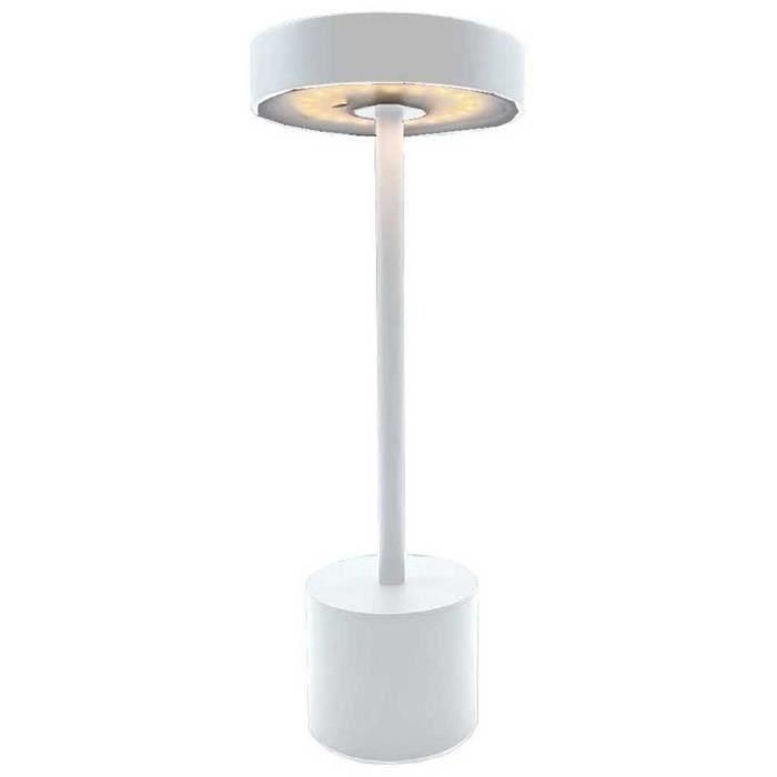 Lumisky LUM3666162006679 Lámpara de mesa inalámbrica Roby White H30 cm Aluminium Touch Blanco mate LED