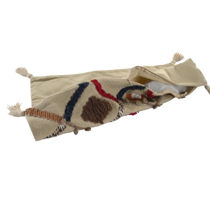 DKD Home Decor Funda Cojín Decorativa Multicolor de Algodón y Poliéster con Diseño de Flecos y Cierre de Cremallera 40 x 60 cm 3