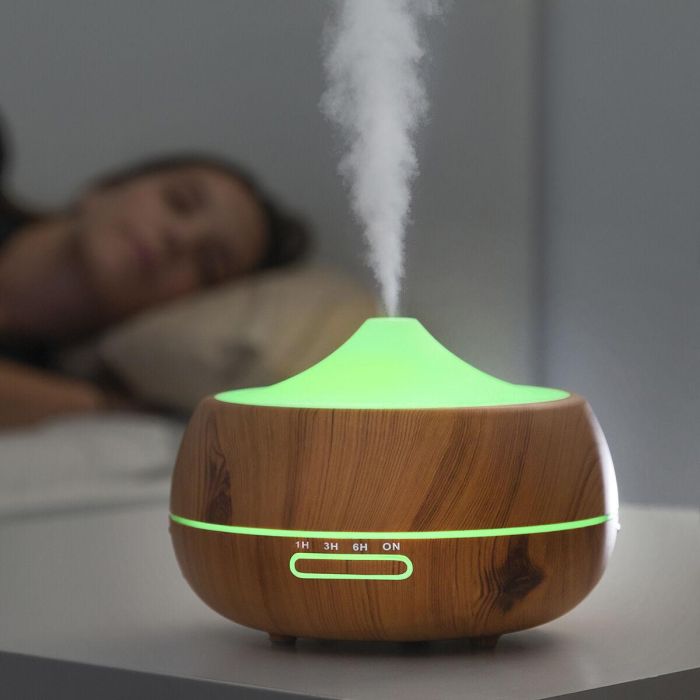 Humidificador Difusor de Aromas con LED Multicolor Wooden-Effect InnovaGoods 7 Humidificador Difusor de Aromas con LED Multicolor Wooden-Effect InnovaGoods 7