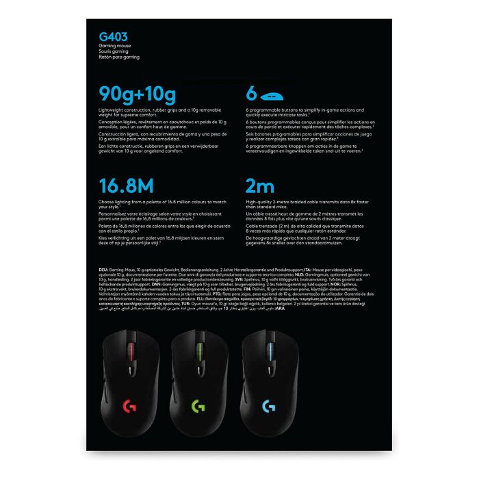 LOGITECH Raton Gaming G403 HERO