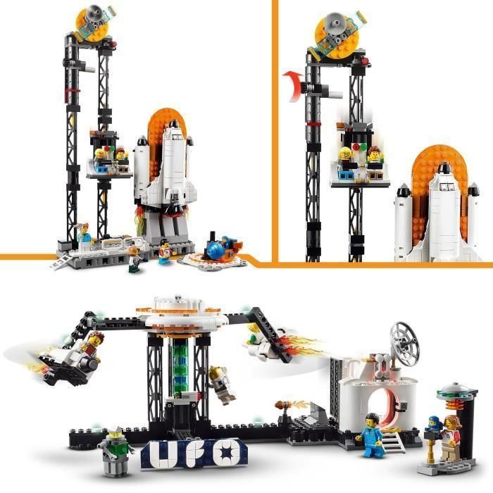 LEGO 31142 Creator Montaña Rusa Espacial, Juguete con Cohete Espacial, Planetas y Ladrillos 3
