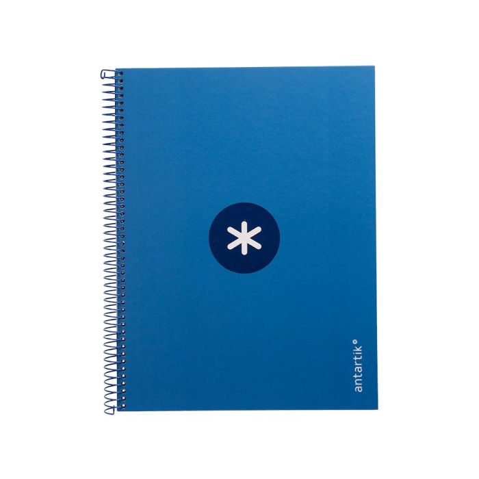 Cuaderno Espiral A4 Micro Antartik Tapa Forrada 80H 90 gr Cuadro 5 mm 1 Banda 4 Taladros Azul Oscuro 1