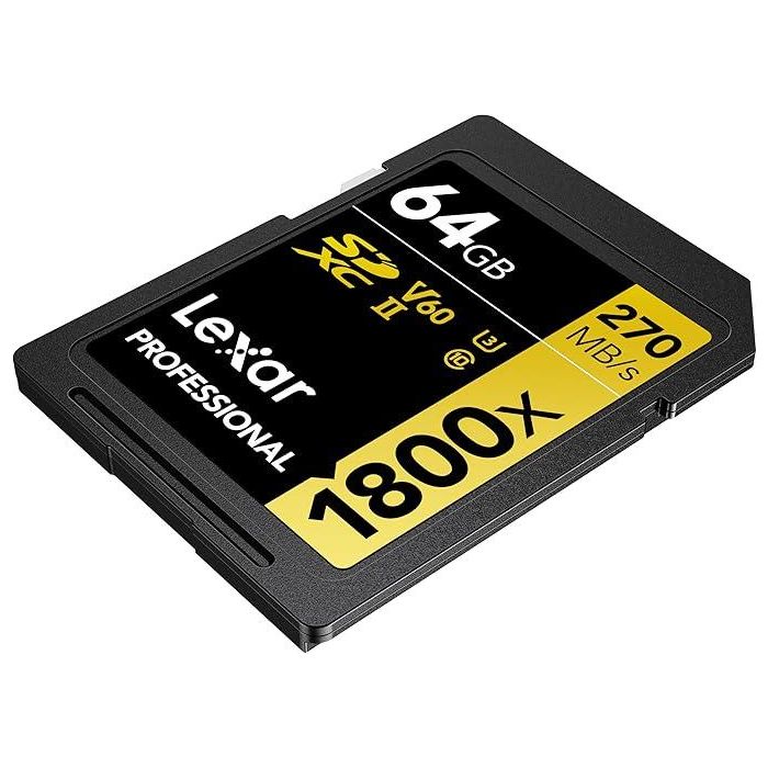 Lexar 64Gb Professional 1800X Sdxc Uhs-Ii Cards, Up To 280Mb/S Read 210Mb/S Write C10 V60 U3 2