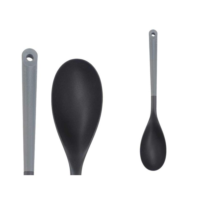 Kinvara Cuchara Bicolor Gris Negra 35.8 cm - Utensilio de cocina PP y PBT (Set de 48)