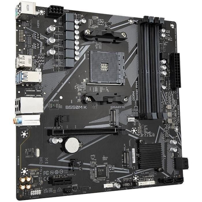 Gigabyte B550M K 1.0 Placa Base AMD B550 Socket AM4 Micro ATX, Compatible con AMD Ryzen 5, DDR4-SDRAM, 9MB55MK-00-10 2 Gigabyte B550M K 1.0 Placa Base AMD B550 Socket AM4 Micro ATX, Compatible con AMD Ryzen 5, DDR4-SDRAM, 9MB55MK-00-10 2