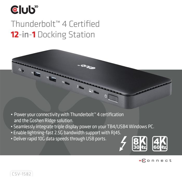 Club 3D Dockingstation Thunderbolt 4 12-in-1 para 3 Pantallas ST/BU 1 Club 3D Dockingstation Thunderbolt 4 12-in-1 para 3 Pantallas ST/BU 1