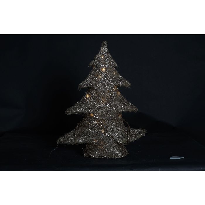 DKD Home Decor Árbol de Navidad Artificial Alpina de Ratán con Luces LED Integradas Marrón y Dorado para Decoración del Hogar 60 cm Alto 1 DKD Home Decor Árbol de Navidad Artificial Alpina de Ratán con Luces LED Integradas Marrón y Dorado para Decoración del Hogar 60 cm Alto 1