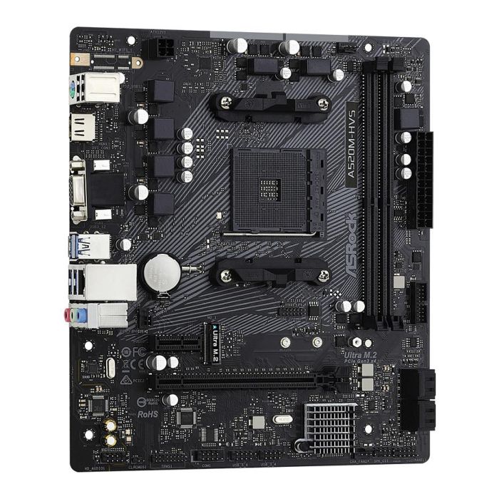 ASRock Placa Base AM4 A520M-HVS mATX para AMD Ryzen 3000 Series, DDR4, SATA, M.2 3 ASRock Placa Base AM4 A520M-HVS mATX para AMD Ryzen 3000 Series, DDR4, SATA, M.2 3