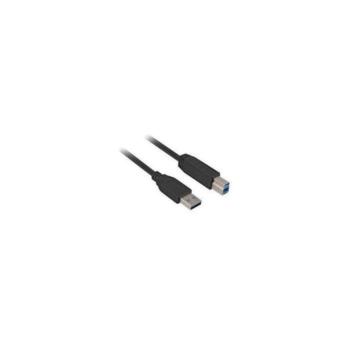 Sharkoon Cable USB 3.2 Gen 1 (3.1 Gen 1) USB-A a USB-B Macho/Macho, 2 metros, Negro