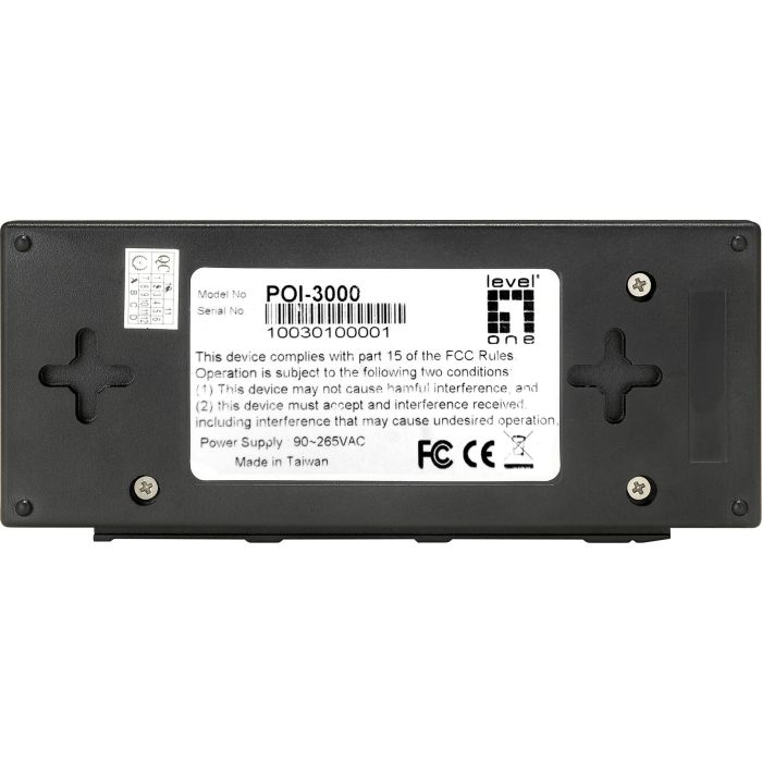 Level One POI-3000 GB Inyector PoE Gigabit High Power, 30W, Negro 2