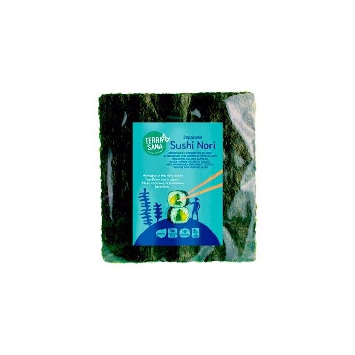 TERRASANA Nori para Sushi Láminas Tostadas 7 Unidades 17g Bio Vegano