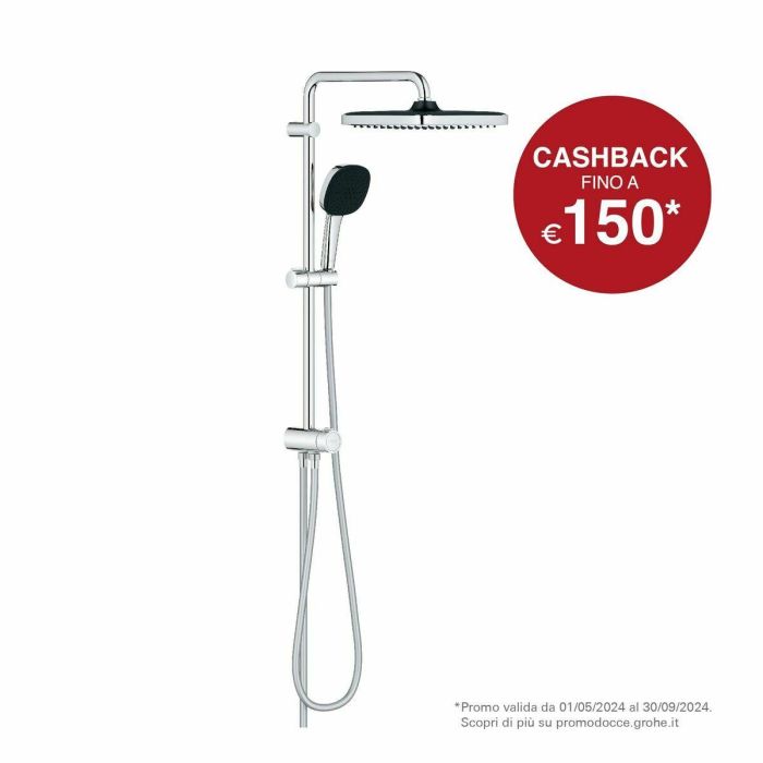 Grohe 26698001 Columna de Ducha Vitalio Comfort 250 con Desviador Manual, Ahorro de Agua, Cromo 7