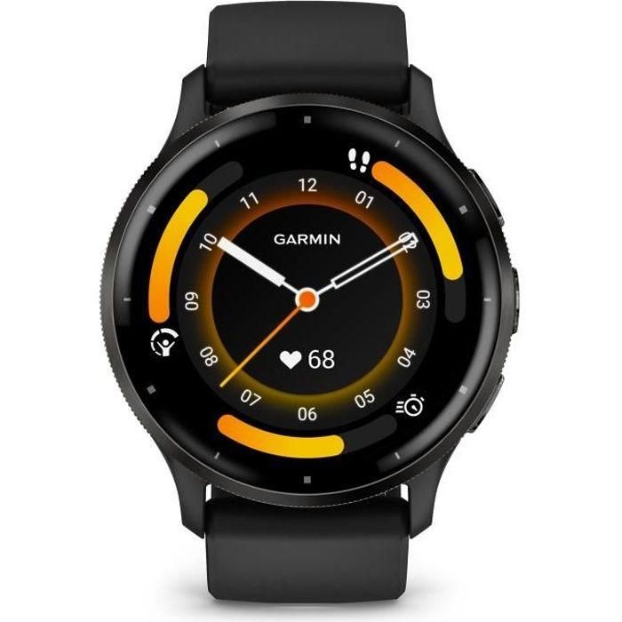 Reloj GPS conectado - GARMIN - Venu 3 - WiFi - 35,4 mm (1.4) - Acero gris, caja negra y correa de silicona negra Reloj GPS conectado - GARMIN - Venu 3 - WiFi - 35,4 mm (1.4) - Acero gris, caja negra y correa de silicona negra