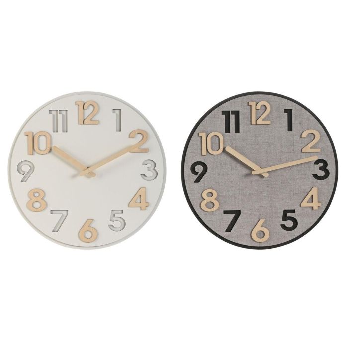Reloj Pared Loft DKD Home Decor Gris Natural 5 x 30 x 30 cm (2 Unidades) Reloj Pared Loft DKD Home Decor Gris Natural 5 x 30 x 30 cm (2 Unidades)