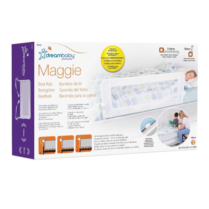 Dreambaby DRE9312742477424 Maggie Barrera de Seguridad para Camas Estándar y Planas, 110 cm Ancho x 50 cm Alto 1