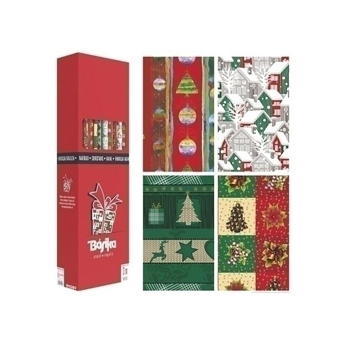 Papel De Regalo Rollo Basika 1X3 M (Caja De 40) Navidad