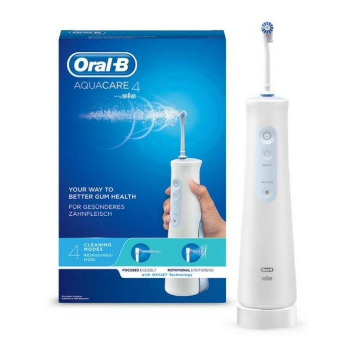 Hilo dental Oral-B - AquaCare 4 - Tecnología Oxyjet - 2 tipos de chorros - 2 intensidades ajustables 1 Hilo dental Oral-B - AquaCare 4 - Tecnología Oxyjet - 2 tipos de chorros - 2 intensidades ajustables 1