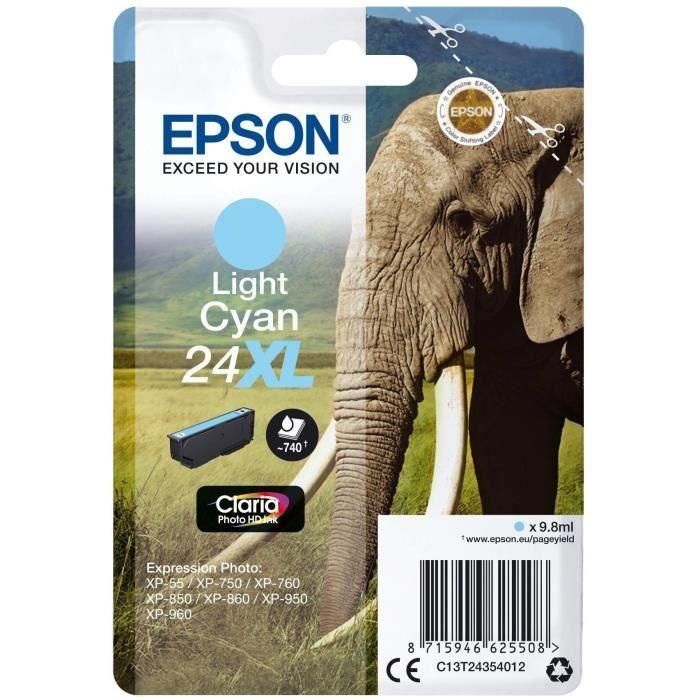 Ink-Jet Epson Claria Photo Hd Ink Cian Claro 24XL Expression Photo Xp-950 1 Ink-Jet Epson Claria Photo Hd Ink Cian Claro 24XL Expression Photo Xp-950 1