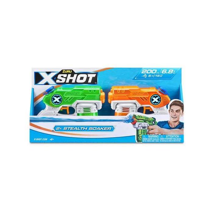 Pistolas de agua pack 2 unidades x-shot warfare double small stealth, 16x13x3cm Pistolas de agua pack 2 unidades x-shot warfare double small stealth, 16x13x3cm