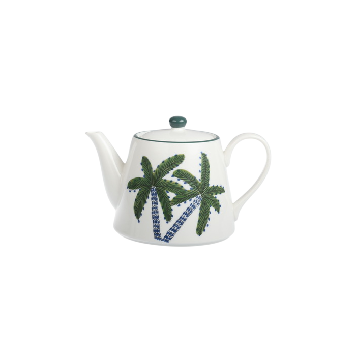 DKD Home Decor Tetera Palm 25 Verde Azul 13.8 x 13.5 x 21 cm