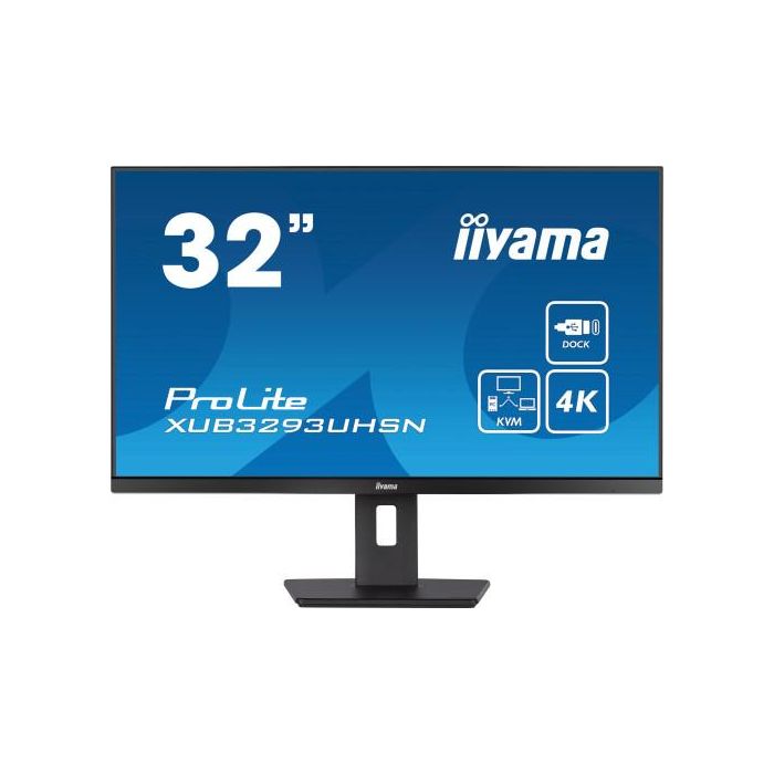 Monitor Iiyama 32" XUB3293UHSN-B5, Ips, 60Hz, 4 Ms, Hdmi, Usb, Usb-C, Displayport, Alt, Reg Alt, Giro, Incl Monitor Iiyama 32" XUB3293UHSN-B5, Ips, 60Hz, 4 Ms, Hdmi, Usb, Usb-C, Displayport, Alt, Reg Alt, Giro, Incl