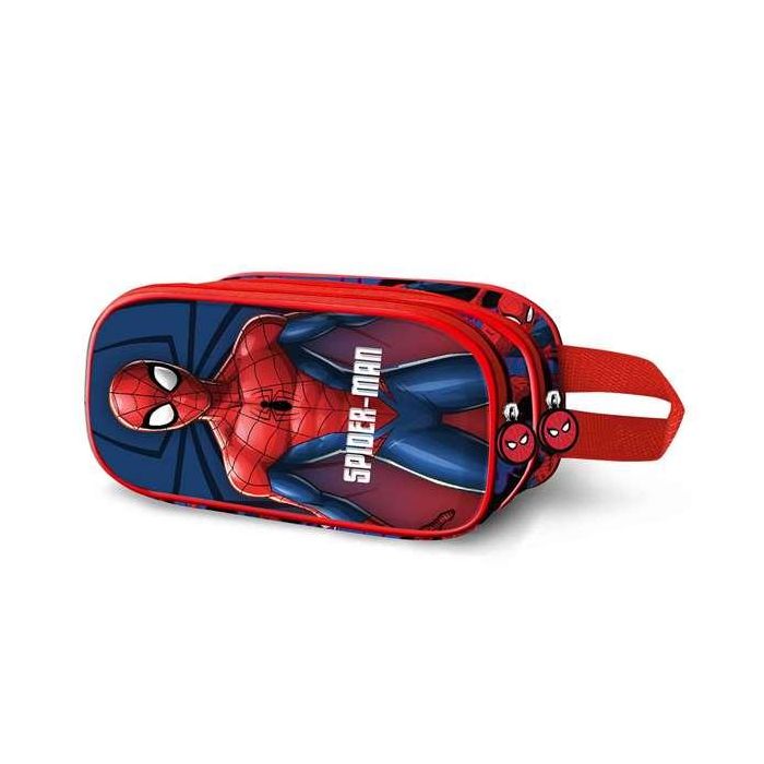 Karactermania Estuche Portatodo Doble 3D Spiderman Solid Azul Poliéster/EVA 22x8x9.5 cm
