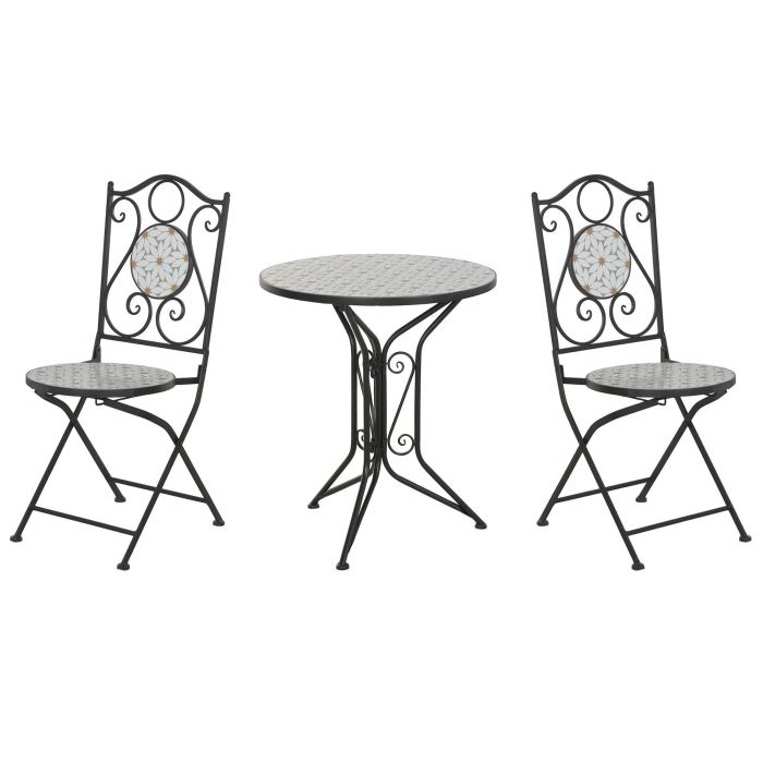 Mesa Terraza Y Jardin DKD Home Decor Blanco 60 x 71 x 60 cm Set de 3 5